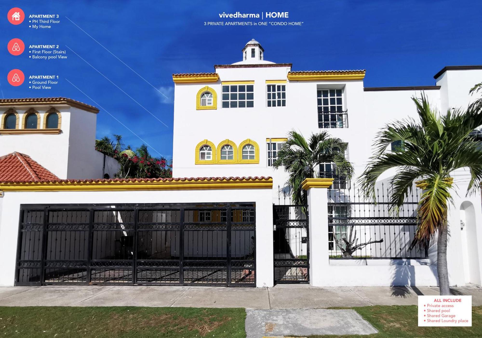 Beautiful & Cozy Near Beach Apartment Pool & Kingsize Bed Cancún Szoba fotó